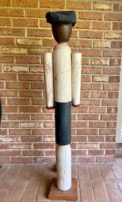 Tall Hand Painted Log Golfer.
