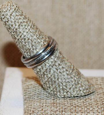 Size 7 Set of 3 Silver Tone Rings for Stacking or Individual Use (4.3g)