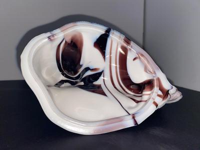 Vintage 9” Purple Slag Glass Rooster Covered Dish