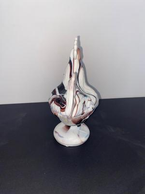 Vintage 9” Purple Slag Glass Rooster Covered Dish