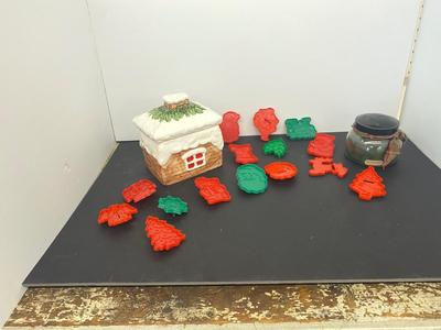 Christmas Cookie Jar, Candle and Cookie Cutters!