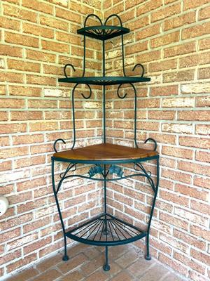 Metal & Wood Corner Shelf