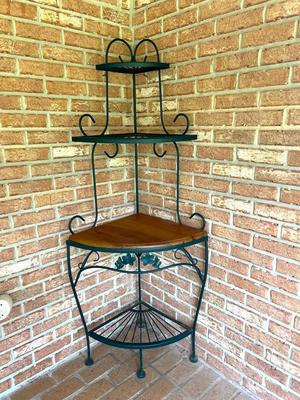 Metal & Wood Corner Shelf