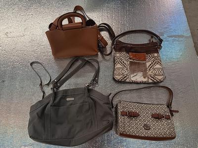 Four nice purses with shoulder straps