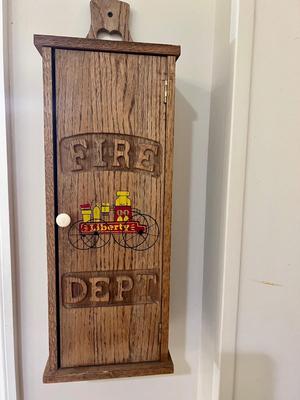 Liberty No. 2 Fire Dept. Wooden Cabinet Wall Shelf
