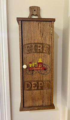 Liberty No. 2 Fire Dept. Wooden Cabinet Wall Shelf