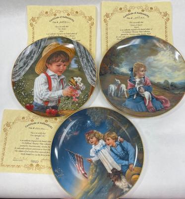 LOT of 3 Collector Plates "For Mom", "Winds of March", & "Star Spangled Sky" by RECO - A Childhood...