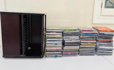 90+ CDS & Wooden CD Holder