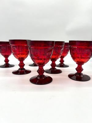 Ruby Red Stem Glasses
