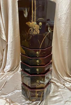 Red Lacquer Jewelry Chest