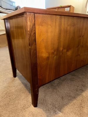 STUNNING MID-CENTURY MULTI WOOD, HANDMADE CREDENZA