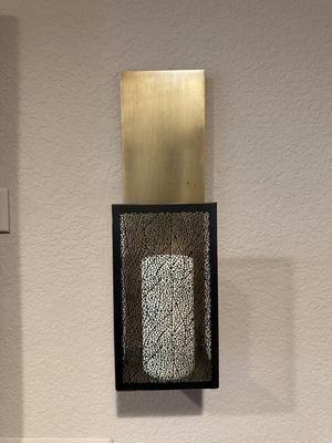 CRATE AND BARREL NESS METAL CANDLE WALL SCONCES