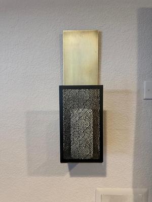 CRATE AND BARREL NESS METAL CANDLE WALL SCONCES