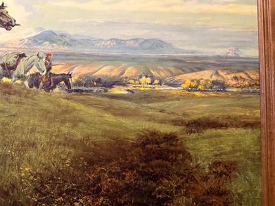 CHARLES M RUSSELL "THE WORLD WAS ALL BEFORE THEM"