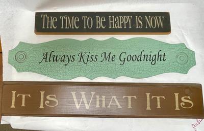 (3) Wooden Wall Decor Plaques approx 30" wide