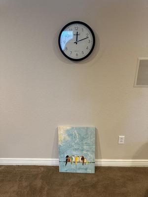 WRAPPED CANVAS FAMILY OF BIRDS & SKYSCAN ATOMIC CLOCK