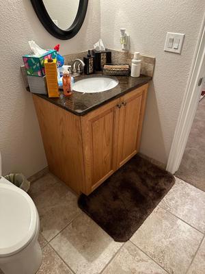 RESTROOM ENSEMBLE, KLEENEX, CLEANING CHEMICALS, RUG AND MORE