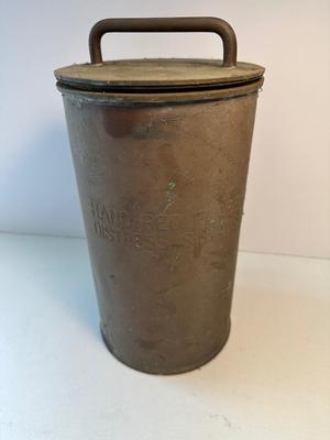 1940s Naval Hand Red Flare Distress Signal Copper Canister