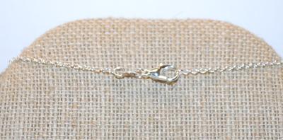 Vintage Style Double Square Block PENDANT (1" x 1")on a Silver Tone Necklace Chain 18" L