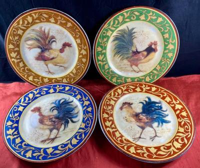 Set of 4 Rooster Plates