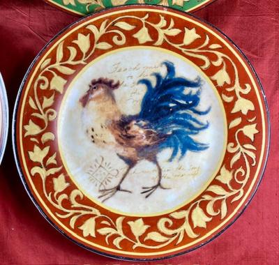 Set of 4 Rooster Plates