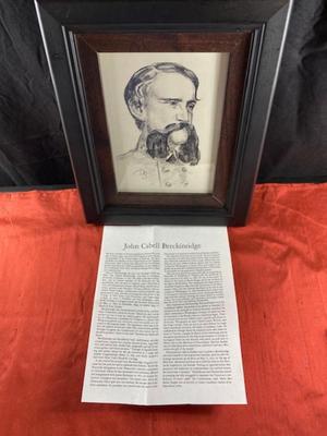 Original Sketched Portrait of John Cabell Breckenridge