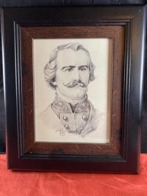 Original Sketched Portrait of Albert Sidney Johnston