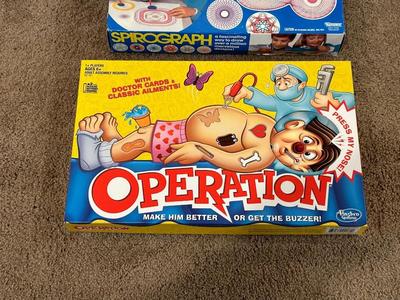 PIG PONG, SPIROGRAPH & OPERATION GAMES