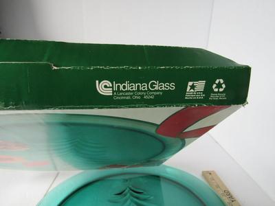 Vintage Indiana Glass Christmas Tree Serving Tray