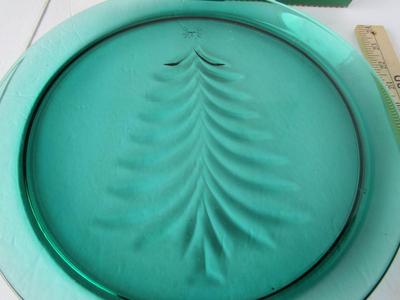 Vintage Indiana Glass Christmas Tree Serving Tray