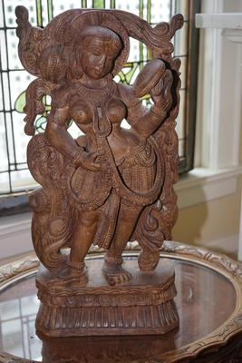 EASTERN INDIAN / THAI ART VINTAGE WOOD PANEL