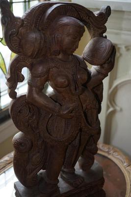 EASTERN INDIAN / THAI ART VINTAGE WOOD PANEL