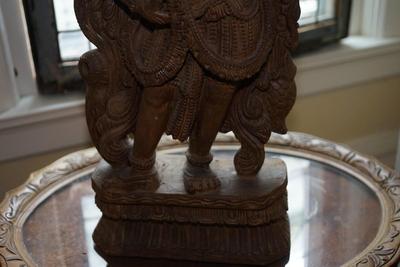 EASTERN INDIAN / THAI ART VINTAGE WOOD PANEL