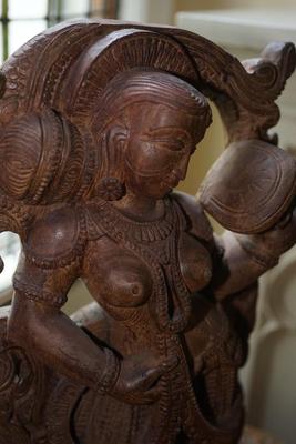 EASTERN INDIAN / THAI ART VINTAGE WOOD PANEL