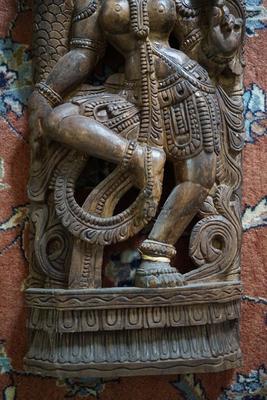 VINTAGE CARVED WOODEN EASTERN INDIAN WOOD PLAQUE