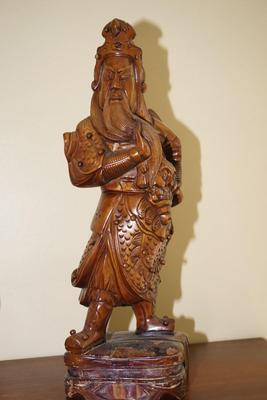 CHINESE WOOD CARVED FIGURE 20"