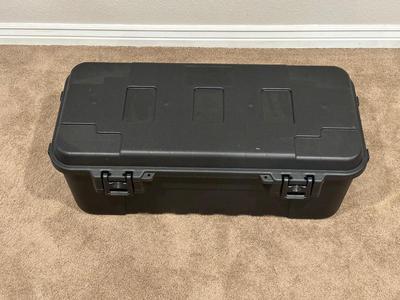 PLANO LARGE STORAGE TRUNK AND 2 OTHER STORAGE TOTES
