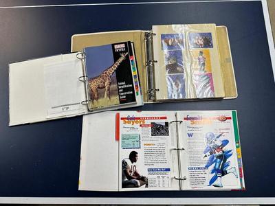 SPORTS AND WILDLIFE FACT BOOKS PLUS DINOSAUR TRADING CARDS