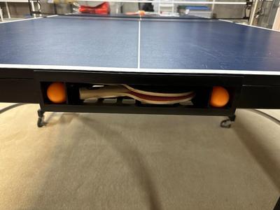 FOLDING PING PONG TABLE ON WHEELS WITH ALL ACCESSORIES INCLUDED