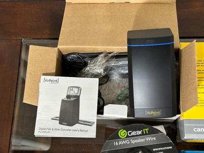 PHOTO SCANNER, NETWORK ADAPTER, SPEAKER WIRE & DIGITAL FILM & SLIDE CONVERTER
