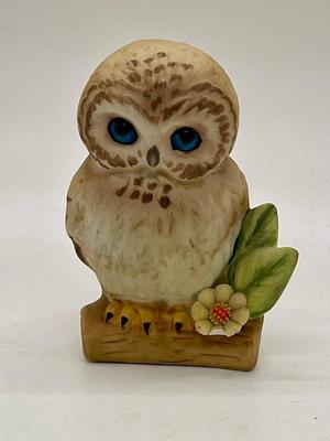Bisque Porcelain Owl Figurine