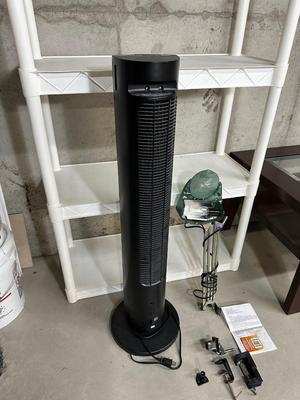 BIONAIRE TOWER FAN W/REMOTE & FLUORESCENT PORTABLE LAMP