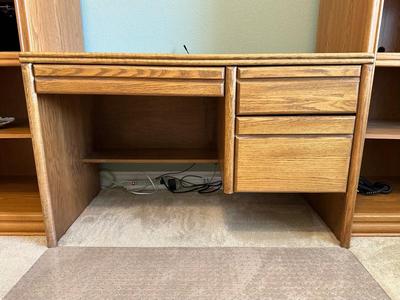 SOLID WOOD DESK WITH CHAIR AND FLOOR MAT