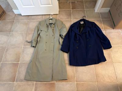 ANNE KLEIN WOOL COAT AND LONDON FOG COAT (XL)
