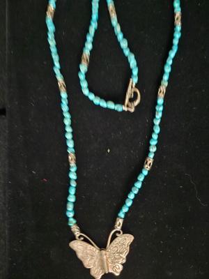Engraved Butterfly Necklace