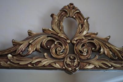 VINTAGE WALL MIRROR W/ GOLD PAINTED GESSO EXCEPTIONAL PATTERN