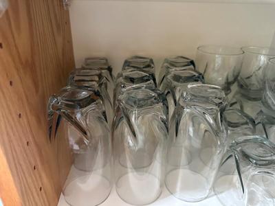 GLASS DRINKWARE AND ICE CUBE TRAYS