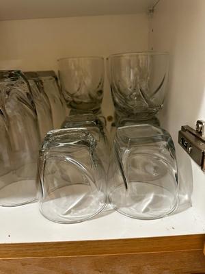 GLASS DRINKWARE AND ICE CUBE TRAYS