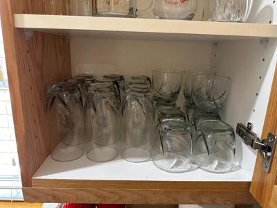 GLASS DRINKWARE AND ICE CUBE TRAYS