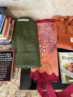 COOK BOOKS AND APRONS